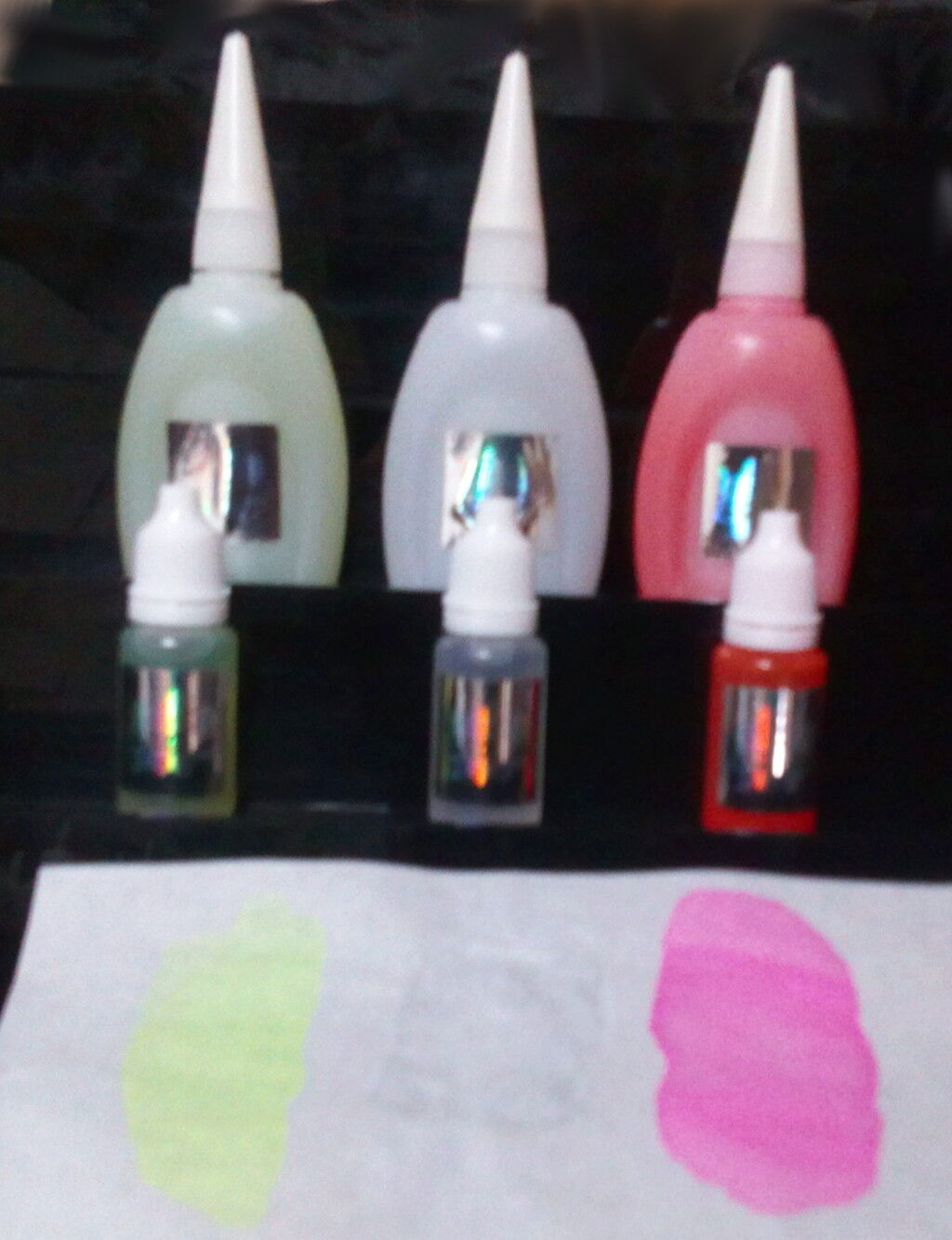 Invisible fluorescent ink, security, bodyart, painting UV blacklight Glow