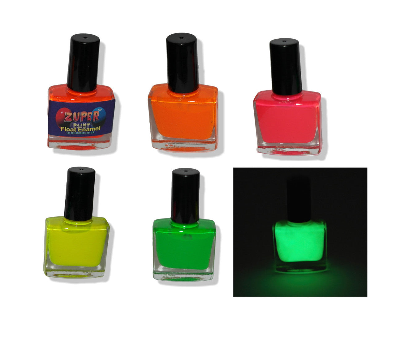 Float enamel. Fluorescent or Glow in the dark