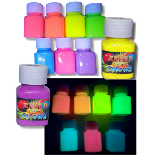 Cglowz Glow in the dark paint. Day and Night coloured